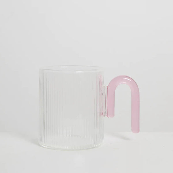 Sage & Cooper: Archer Ribbed Glass Cup - Taffy Pink