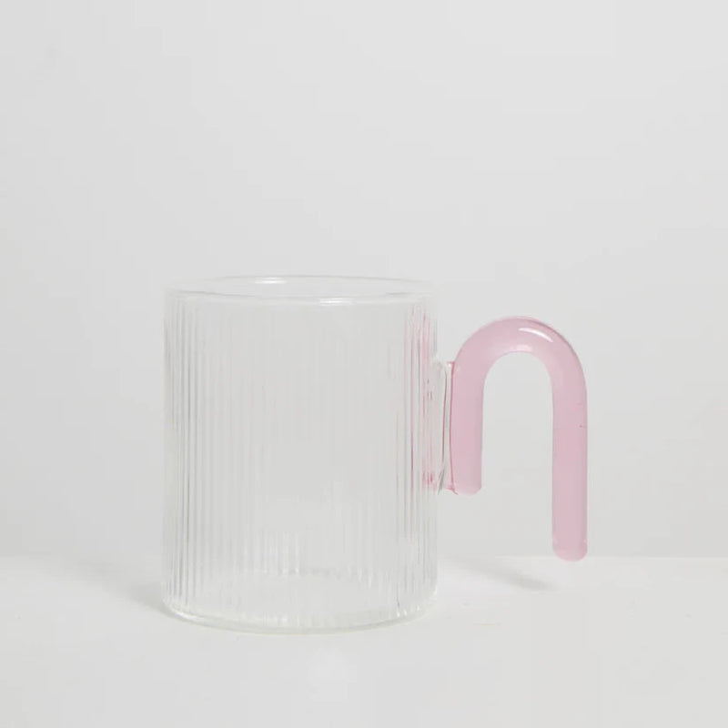 Sage & Cooper: Archer Ribbed Glass Cup - Taffy Pink