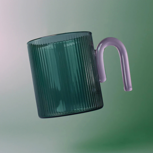 Sage & Cooper: Archer Ribbed Glass Cup - Bottle Green