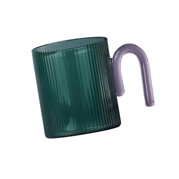 Sage & Cooper: Archer Ribbed Glass Cup - Bottle Green