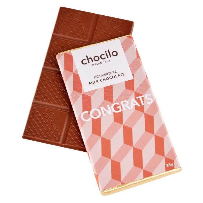 Chocilo: "Congrats" Milk Chocolate Block (35g)