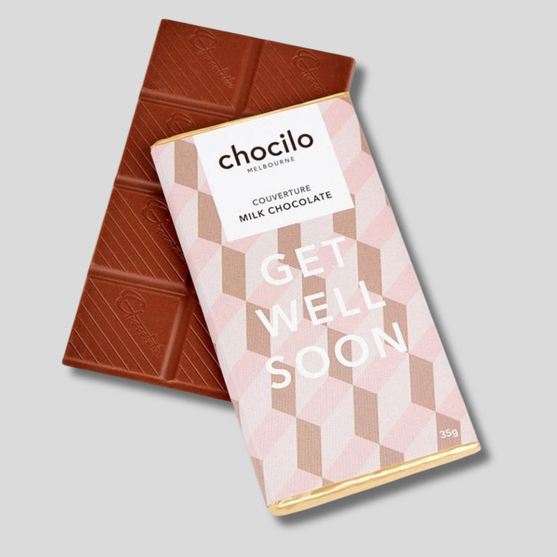 Chocilo: "Get Well Soon" Milk Chocolate Block (35g)