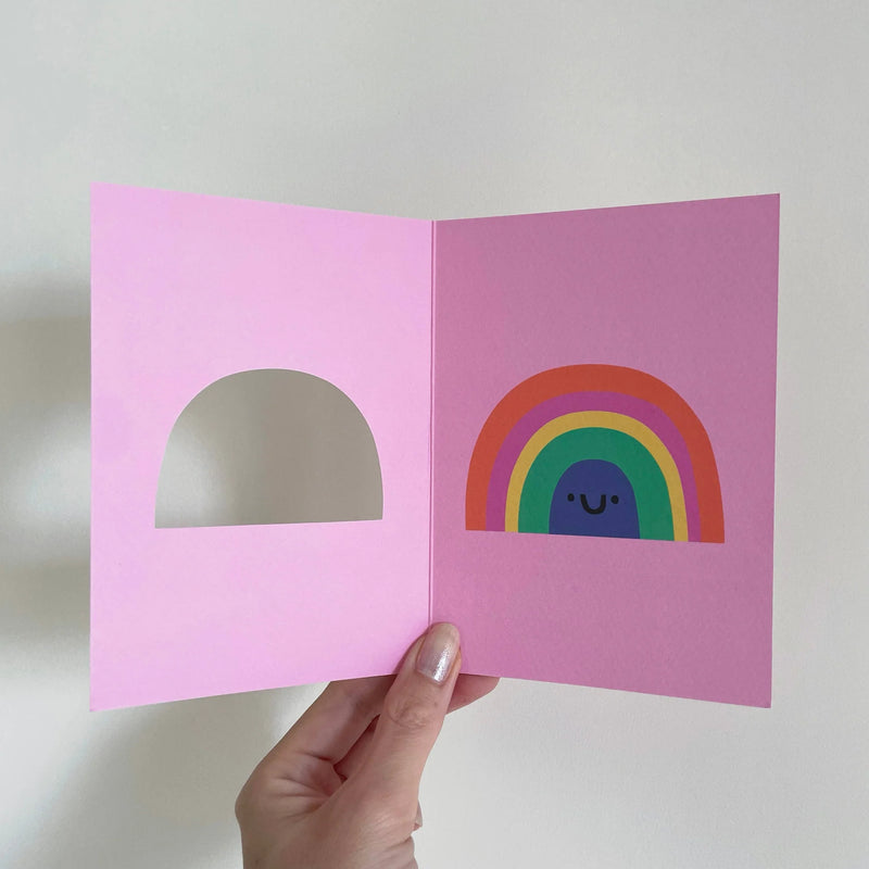 Rumble Cards: Rainbow Greeting Card - Happy - Cute - Fun - Celebrate