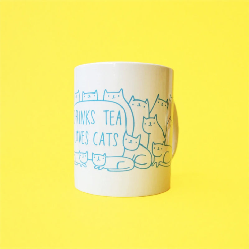 Able & Game: Mug - Drinks Tea Loves Cats