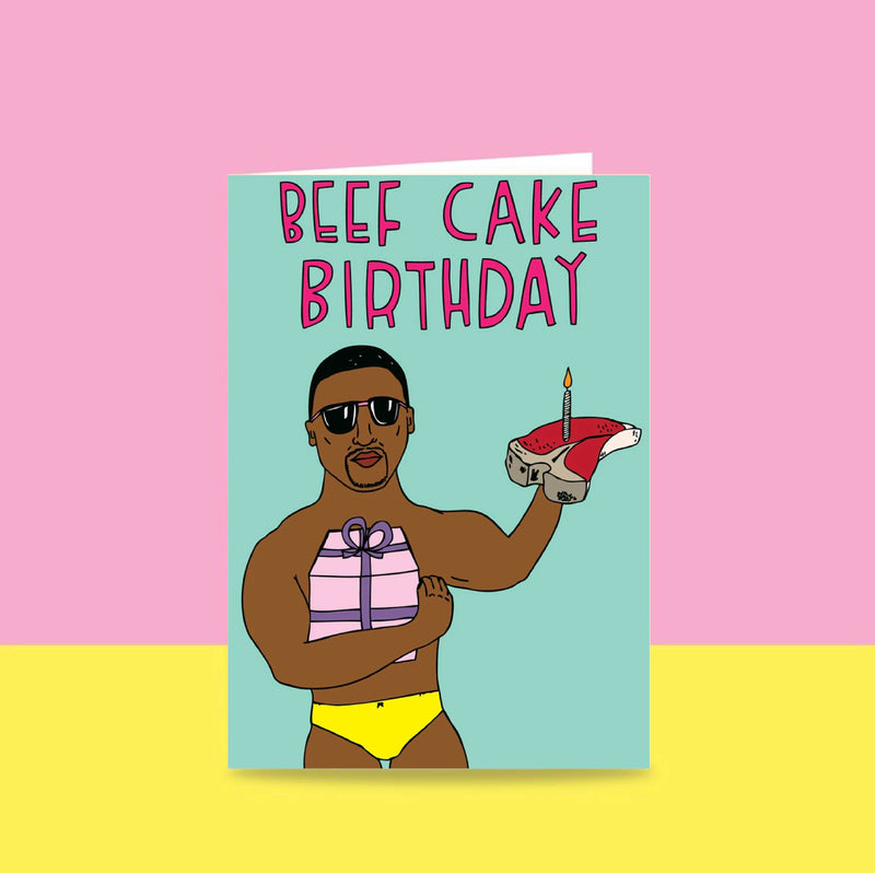 Able & Game: Birthday Card - Beef Cake Birthday