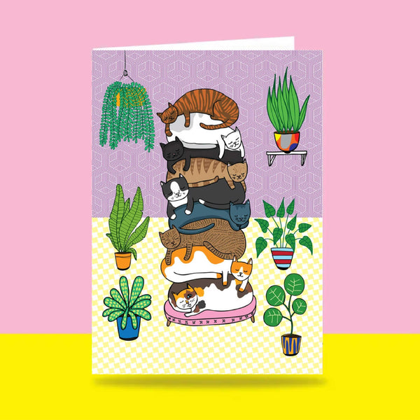 Able & Game: Greeting Card - Cat Stack