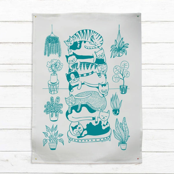 Able & Game: Tea Towel - Cat Stack