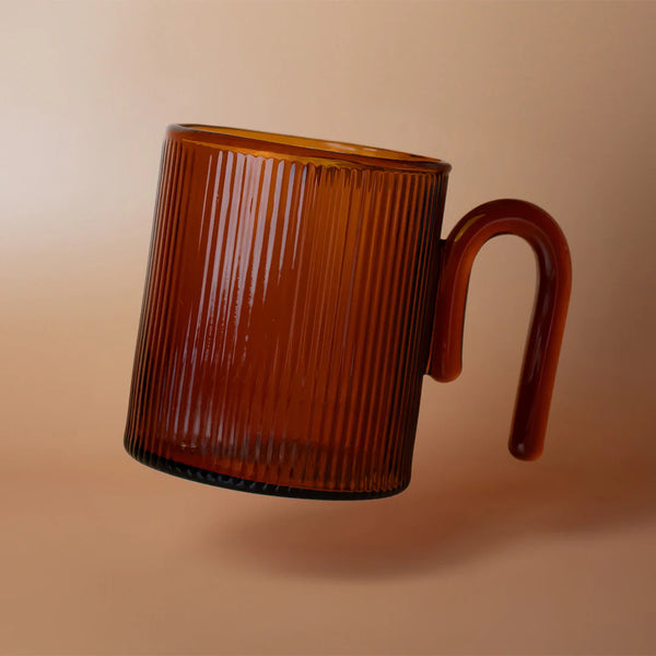 Sage & Cooper: Archer Ribbed Glass Cup - Amber