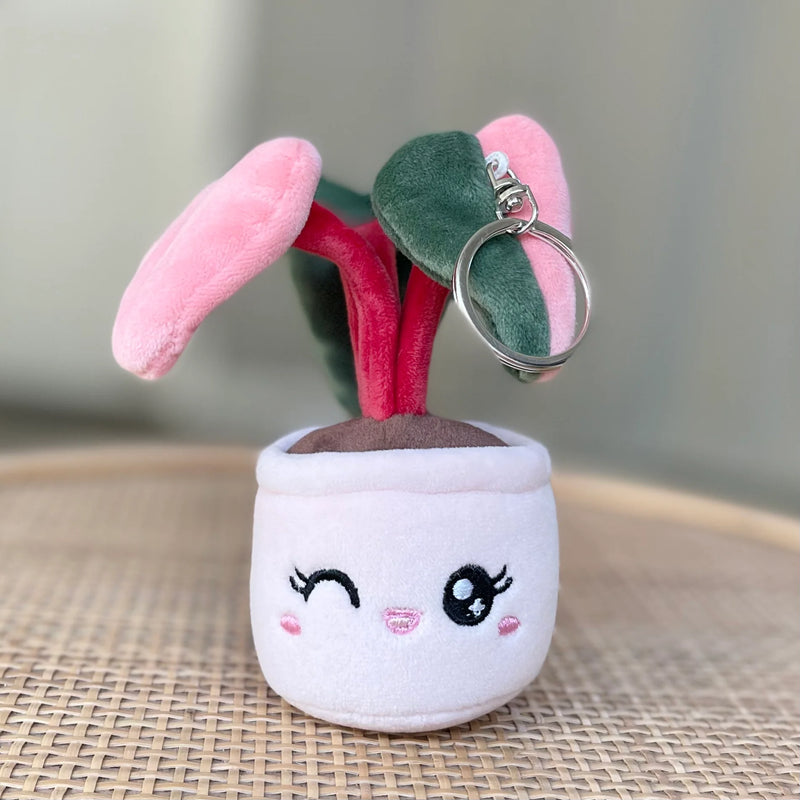 Blushiez: Plush Keychain Pink Princess Philodendron