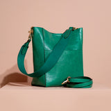 Coo Coo: Large Happy Strap Bucket Bag (Vegan Leather) - Green