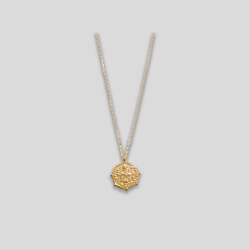 Coo Coo: Ancient Coin Pendant Necklace - Gold