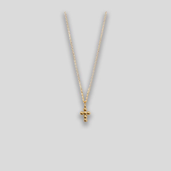 Coo Coo: Coo Coo: Ball Cross Charm Necklace - Gold