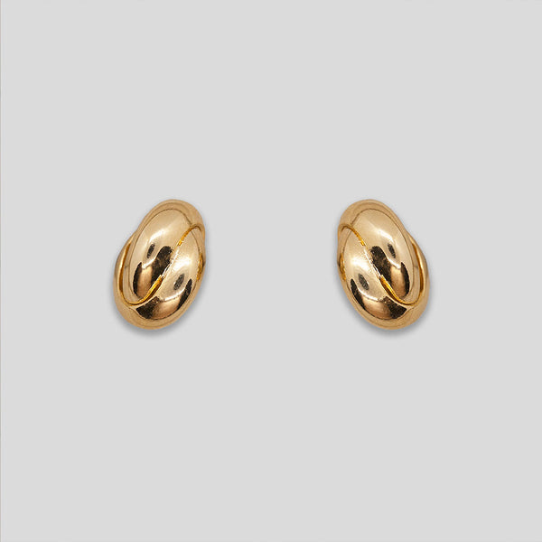 Coo Coo: Coo Coo: Ball Hug Earrings - Gold