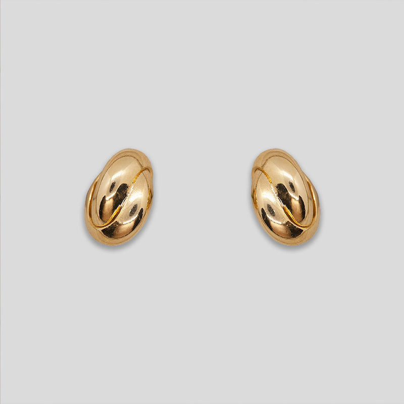 Coo Coo: Coo Coo: Ball Hug Earrings - Gold