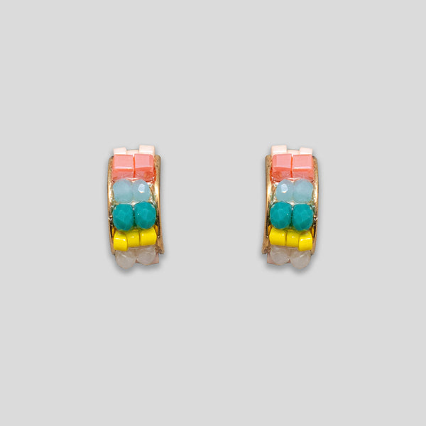 Coo Coo: Beaded Arch Studs - Rainbow