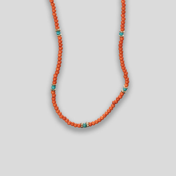 Coo Coo: Beaded Segment Necklace - Coral