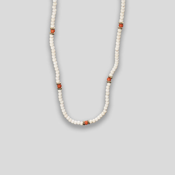 Coo Coo: Beaded Segment Necklace - White