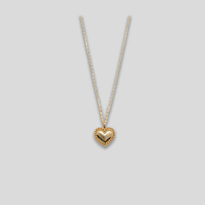 Coo Coo: Coo Coo: Bevelled Heart Pendant Necklace - Gold