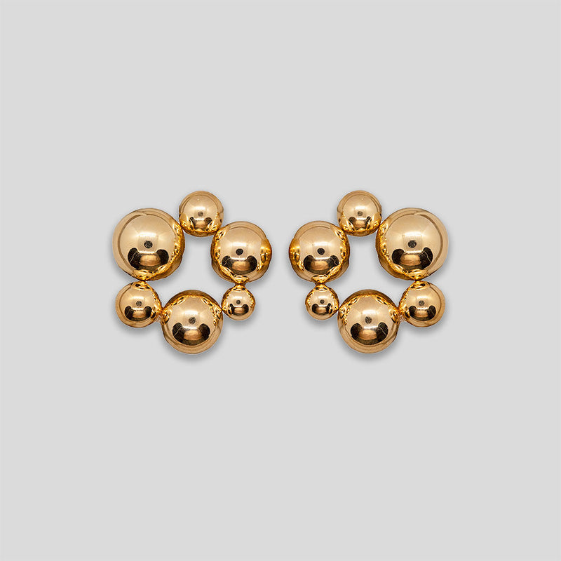 Coo Coo: Coo Coo: Bubble Ring Studs - Gold