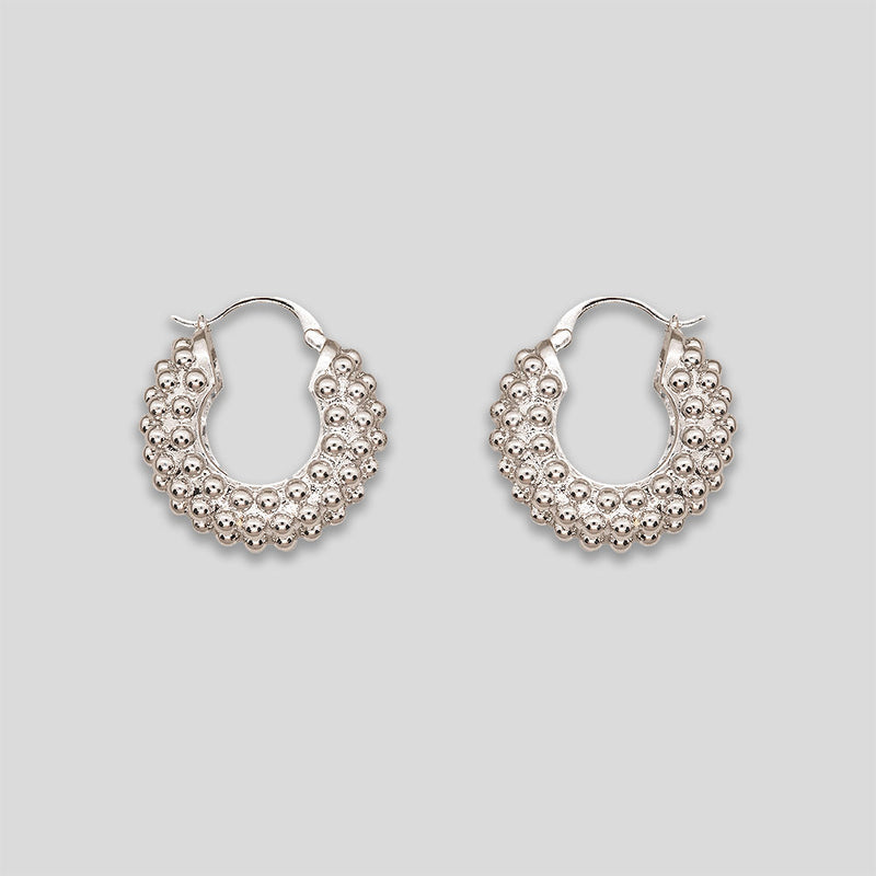 Coo Coo: Coo Coo: Bubbled Hoops - Silver