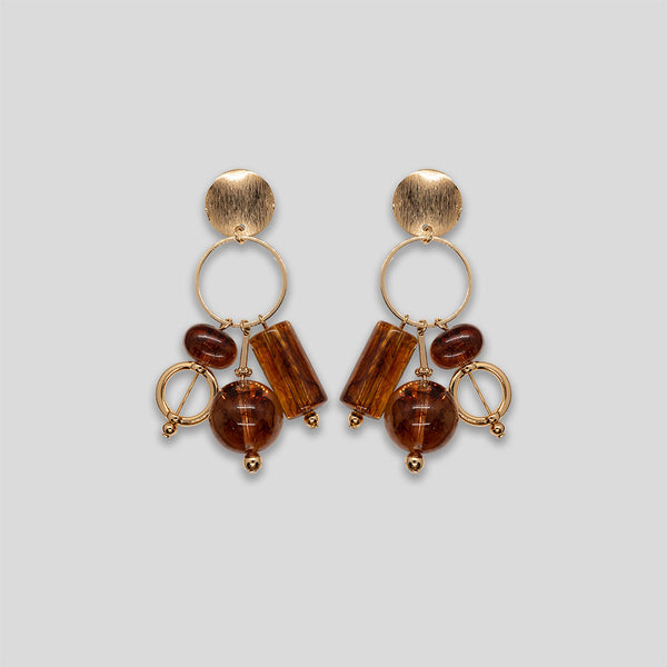 Coo Coo: Coo Coo: Candy Cluster Resin Earrings - Amber