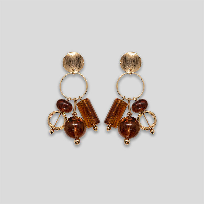 Coo Coo: Coo Coo: Candy Cluster Resin Earrings - Amber