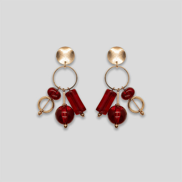 Coo Coo: Coo Coo: Candy Cluster Resin Earrings - Ruby