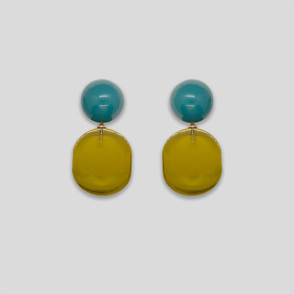 Coo Coo: Coo Coo: Candy Drop Resin Earrings - Olive