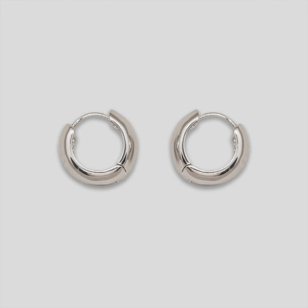 Coo Coo: Coo Coo: Chunky Small Hoops - Silver