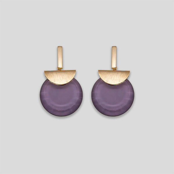 Coo Coo: Coo Coo: Circle Drop Earrings - Purple