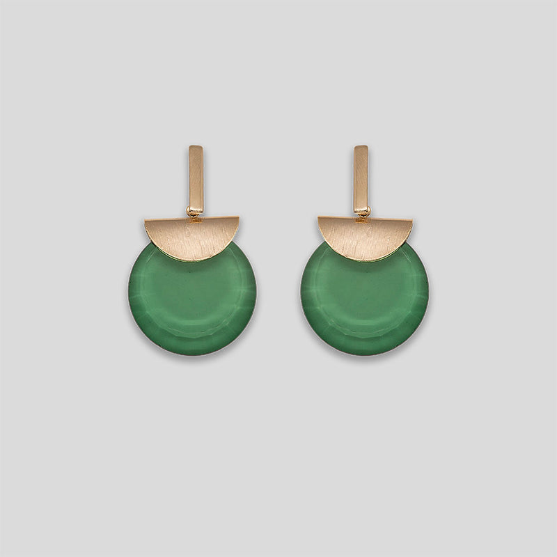 Coo Coo: Coo Coo: Circle Drop Earrings - Green