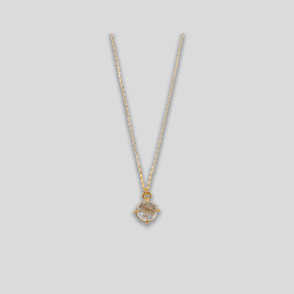 Coo Coo: Circle Droplet Necklace - Gold/Clear