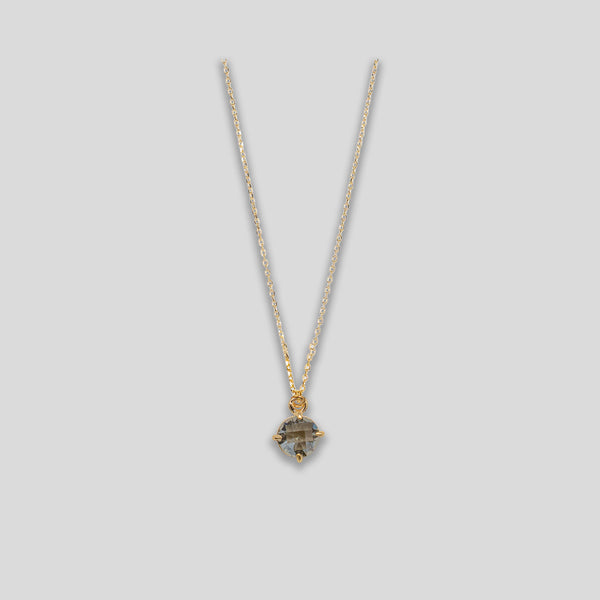 Coo Coo: Coo Coo: Circle Droplet Necklace - Gold/Smoke