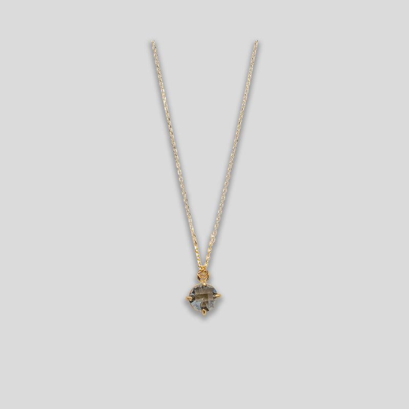 Coo Coo: Coo Coo: Circle Droplet Necklace - Gold/Smoke