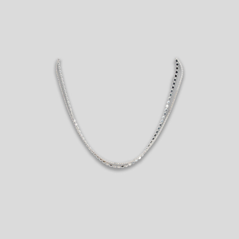 Coo Coo: Coo Coo: Circle Link Double Bracelet - Silver