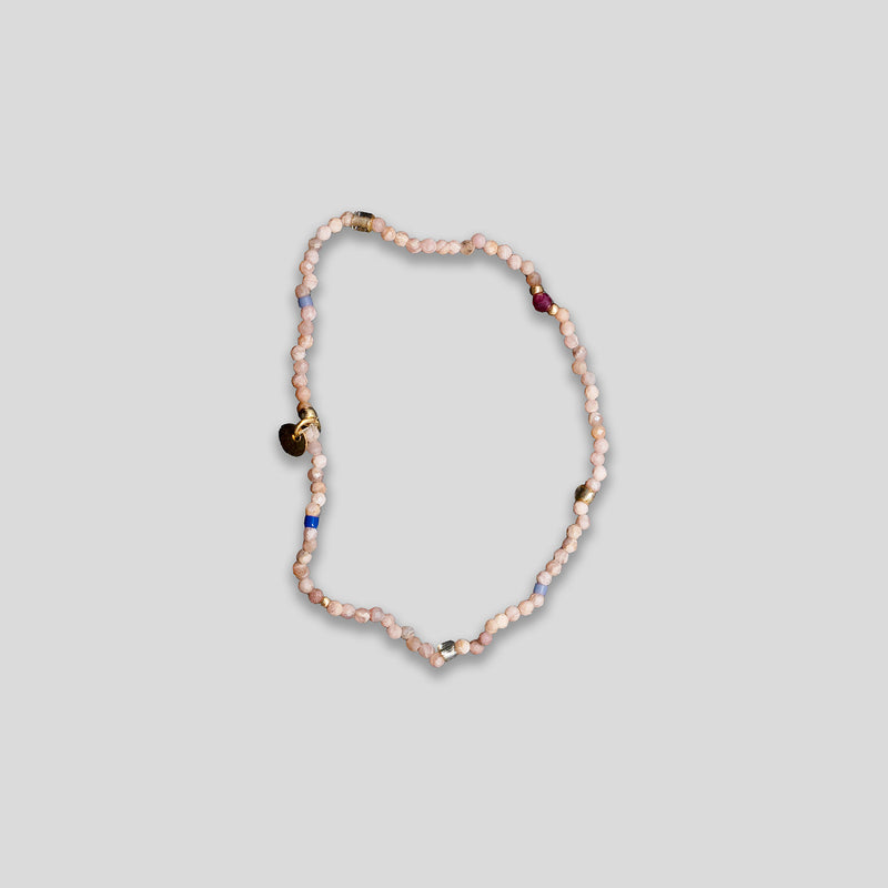 Coo Coo: Coo Coo: Coin & Stone Beaded Bracelet - Rose