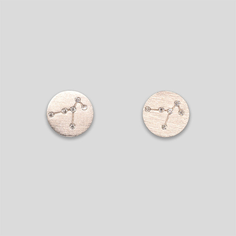 Coo Coo: Coo Coo: Constellation Disc Studs - Silver