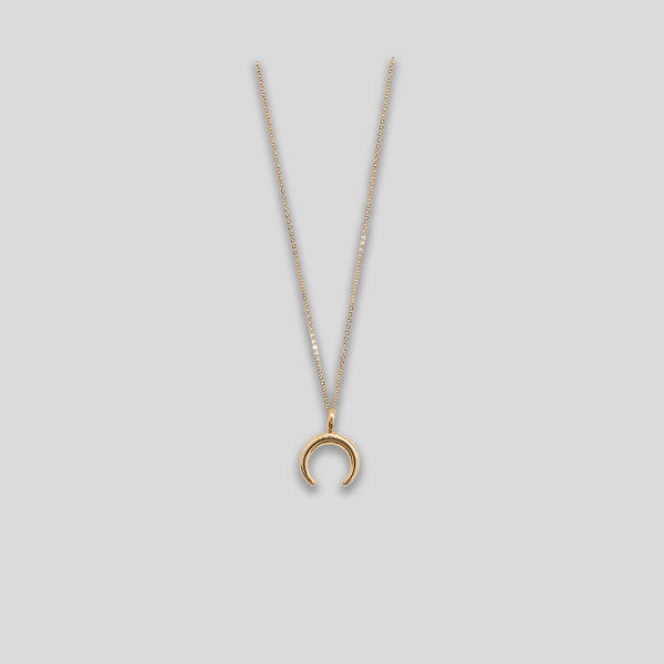 Coo Coo: Coo Coo: Crescent Charm Necklace - Gold