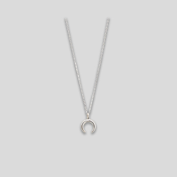 Coo Coo: Coo Coo: Crescent Charm Necklace - Silver