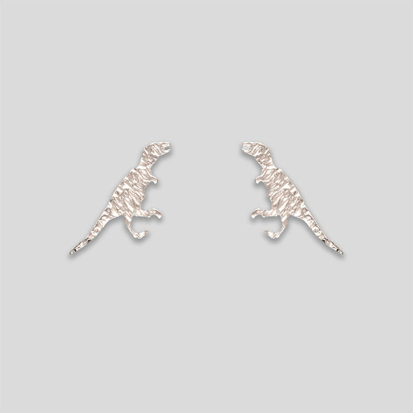 Coo Coo: Coo Coo: Crushed T-Rex Studs - Silver