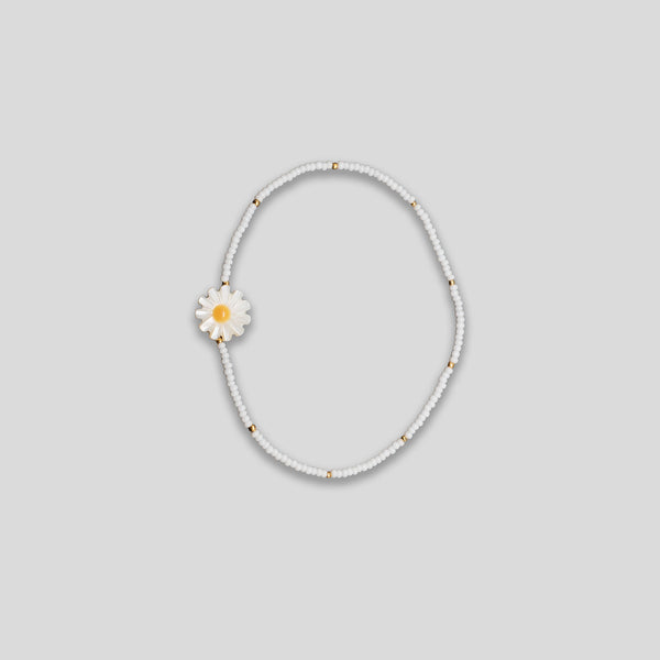 Coo Coo: Coo Coo: Daisy Beaded Bracelet - White