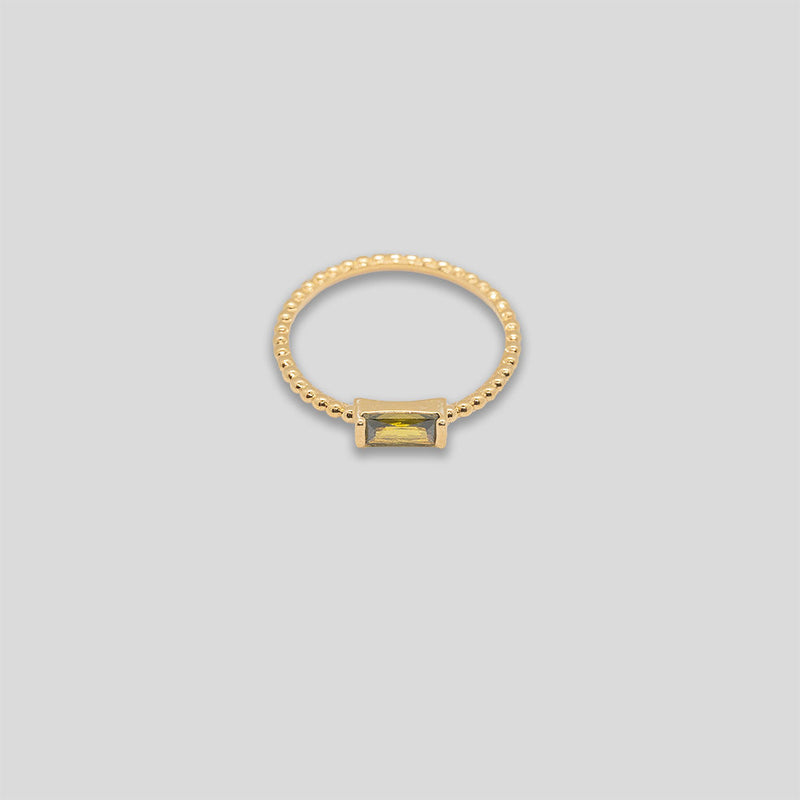 Coo Coo: Coo Coo: Diamante Bar Ring - Gold/Lemon