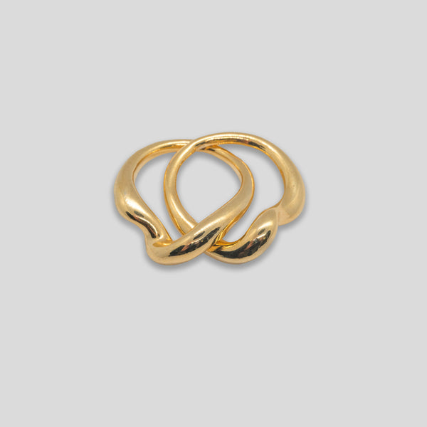 Coo Coo: Coo Coo: Double Irregular Ring - Gold