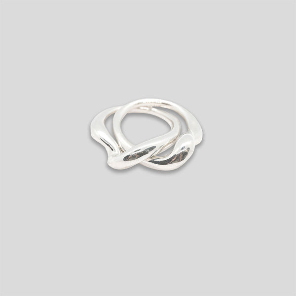 Coo Coo: Coo Coo: Double Irregular Ring - Silver