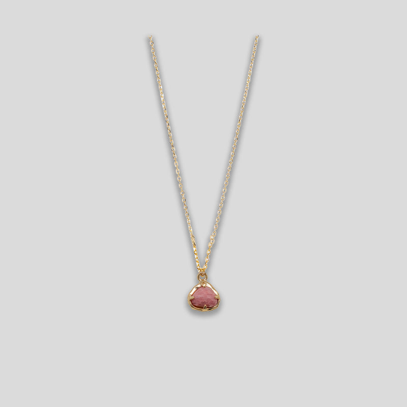 Coo Coo: Coo Coo: Droplet Necklace - Gold/Pink