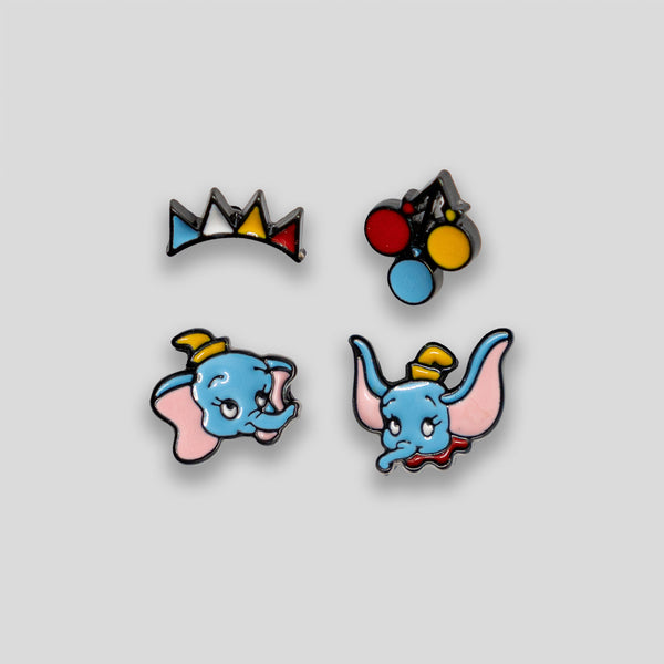 Coo Coo: Coo Coo: Dumbo Stud Set of 4 - Blue/Pink