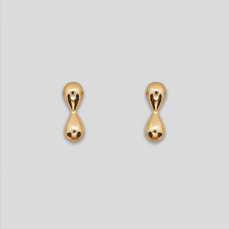 Coo Coo: Coo Coo: Eternity Teardrop Studs - Gold