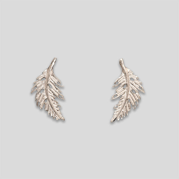 Coo Coo: Coo Coo: Feather Studs - Silver