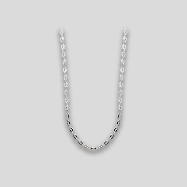 Coo Coo: Coo Coo: Fine Button Chain Necklace - Silver