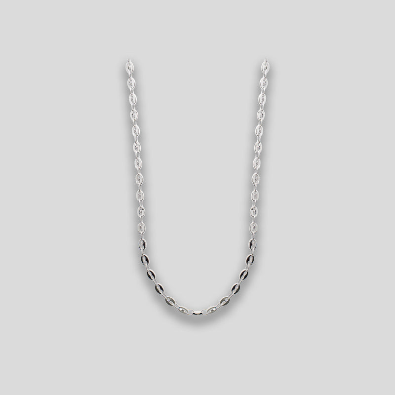 Coo Coo: Coo Coo: Fine Button Chain Necklace - Silver